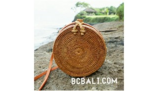 bali circle bags ata grass rattan strap handmade ethnic design